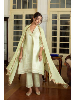 Anuvas - Tropical Chandheri Green Kurta