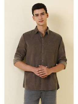 Allen Solly - Men Brown Nuvo Fit Solid Full Sleeves Casual Shirt
