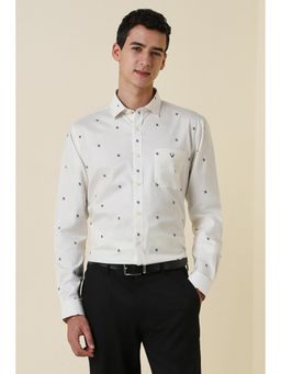 Allen Solly - Men Off White Full Sleeves Formal Shirt