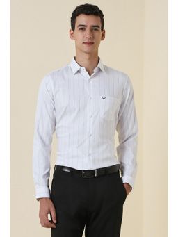Allen Solly - Men White Stripe Full Sleeves Formal Shirt