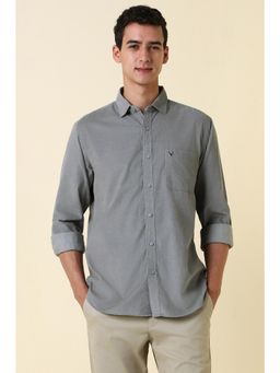 Allen Solly - Men Grey Sport Fit Solid Full Sleeves Casual Shirt