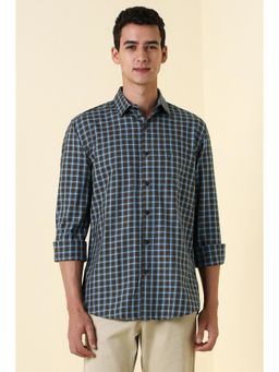 Allen Solly - Men Charcoal Sport Fit Check Full Sleeves Casual Shirt
