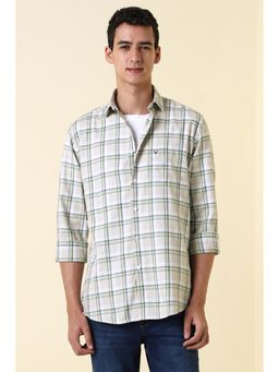 Allen Solly - Men White Sport Fit Check Full Sleeves Casual Shirt