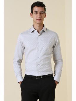 Allen Solly - Men Grey Textured Full Sleeves Formal Shirt