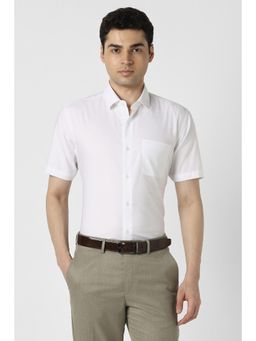 Peter England - Men White Regular Fit Half Sleeves Formal Shirt