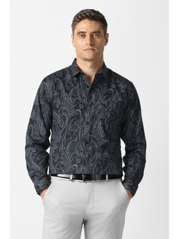 Van Heusen - Men Black Full Sleeves Party Shirt
