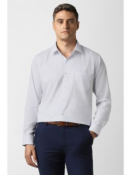 Van Heusen - Men White Check Full Sleeves Formal Shirt