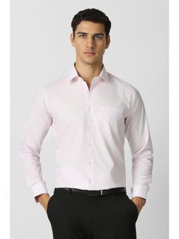 Van Heusen - Men Pink Check Full Sleeves Formal Shirt