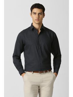Van Heusen - Men Charcoal Check Full Sleeves Formal Shirt