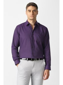 Van Heusen - Men Purple Stripe Full Sleeves Formal Shirt