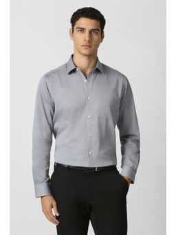 Van Heusen - Men Grey Textured Full Sleeves Formal Shirt