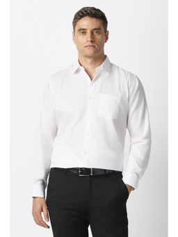 Van Heusen - Men White Textured Full Sleeves Formal Shirt