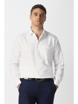 Van Heusen - Men White Textured Full Sleeves Formal Shirt