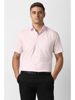 Van Heusen - Men Pink Check Half Sleeves Formal Shirt