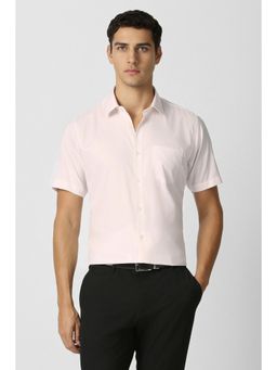 Van Heusen - Men Peach Textured Half Sleeves Wedding Shirt