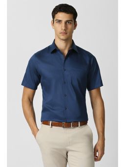 Van Heusen - Men Navy Solid Half Sleeves Wedding Shirt