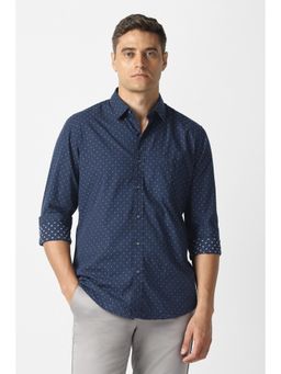 Van Heusen - Men Navy Full Sleeves Casual Shirt
