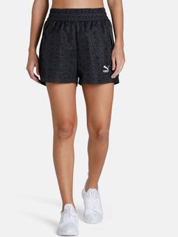 Puma - T7 Trend 7etter Woven Aop Womens Black Shorts