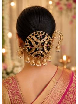Viana Jewels - Multi-Color Stone Jhumka Style Hair Bun