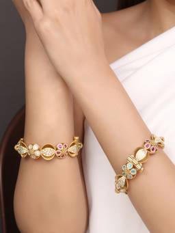 ZEWEL WORKS - Multi-Color Stylish Antique Bracelets (Pack of 2)