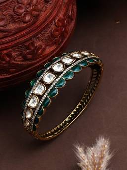 ZEWEL WORKS - Green Kundan Bracelet