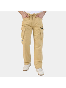 BOTABOCHI - Beige Korean Baggy Fit Cargo Pant