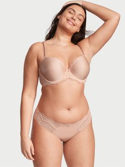 Victoria's Secret - Dream Angels Lace Trim Thong Panty Beige