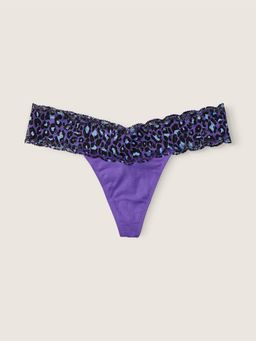Victoria's Secret - Pink Everyday Lace Trim Thong Panty Purple