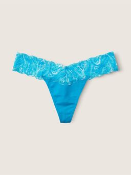Victoria's Secret - Pink Everyday Lace Trim Thong Panty Blue