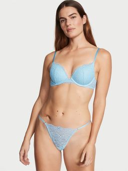 Victoria's Secret - Dream Angels Lace V-String Panty Blue