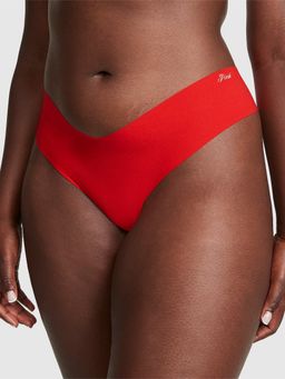 Victoria's Secret - Pink No-Show High-Leg Thong Panty Red