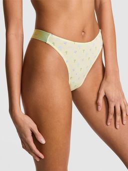 Victoria's Secret - Pink Logo Cotton High-Leg Thong Panty Green
