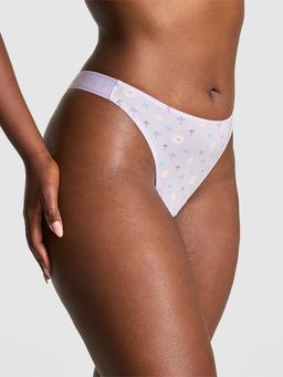 Victoria's Secret - Pink Logo Cotton High-Leg Thong Panty Purple