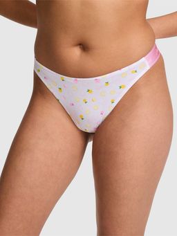 Victoria's Secret - Pink Logo Cotton High-Leg Thong Panty White