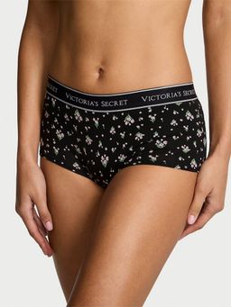 Victoria's Secret - Cotton Logo Cotton Boyshort Panty Black