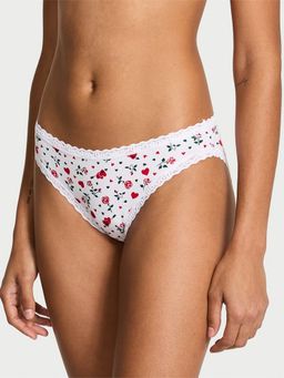 Victoria's Secret - Lace Trim Lace-Waist Bikini Panty White (XL)