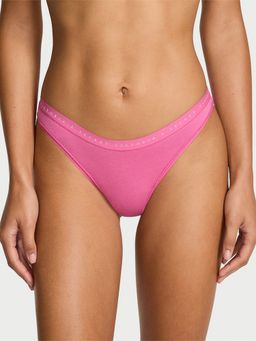 Victoria's Secret - Stretch Cotton High-Leg Scoop Thong Panty Pink
