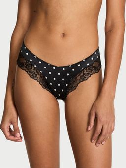 Victoria's Secret - Very Sexy Rose Lace-Trim High-Leg Cheeky Panty Black