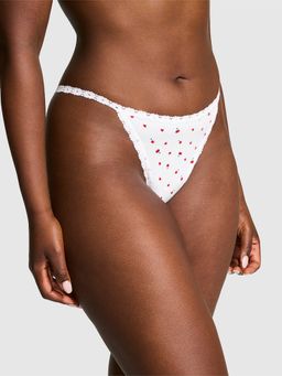 Victoria's Secret - Pink Cotton V-String Panty White