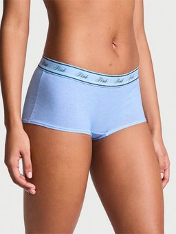 Victoria's Secret - Pink Logo Cotton Boyshort Panty Blue