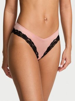 Victoria's Secret - Very Sexy Lace-Trim High-Leg Cheeky Panty Pink (XL)