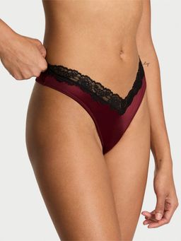 Victoria's Secret - Very Sexy Lace-Trim High-Leg Thong Panty Red