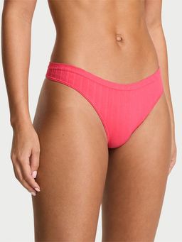 Victoria's Secret - Seamless Cotton Rib Thong Panty Pink