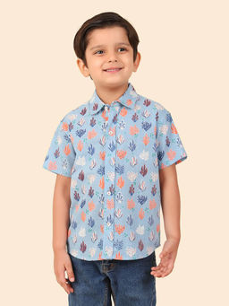Fabindia - Blue Cotton Printed Shirt