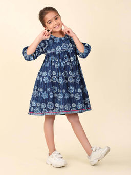 Fabindia - Indigo Cotton Printed Dress