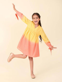 Fabindia - Yellow Cotton Embellished Dress