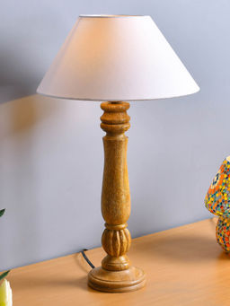 Homesake - Victorian Natural Table Lamp White Cone