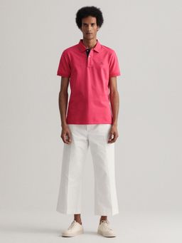 GANT - Men Pink Solid Regular Polo T-shirt