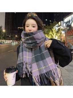 CrossKulture - Women Checks Scarf - Multi-Color