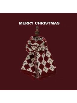 CrossKulture - Womens Printed Christmas Scarf - Maroon